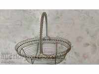 Knitted metal basket, candy cane.