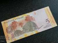 Банкнота - Венецуела - 5 боливара UNC | 2008г.