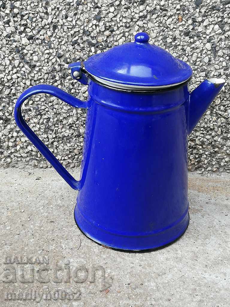 Enamelled teapot made of salt container with enamel jade jug with price 59.00 BGN | € 30.17 Enamelled teapot made of salt container with enamel jade jug with price 59.00 BGN | € 30.17