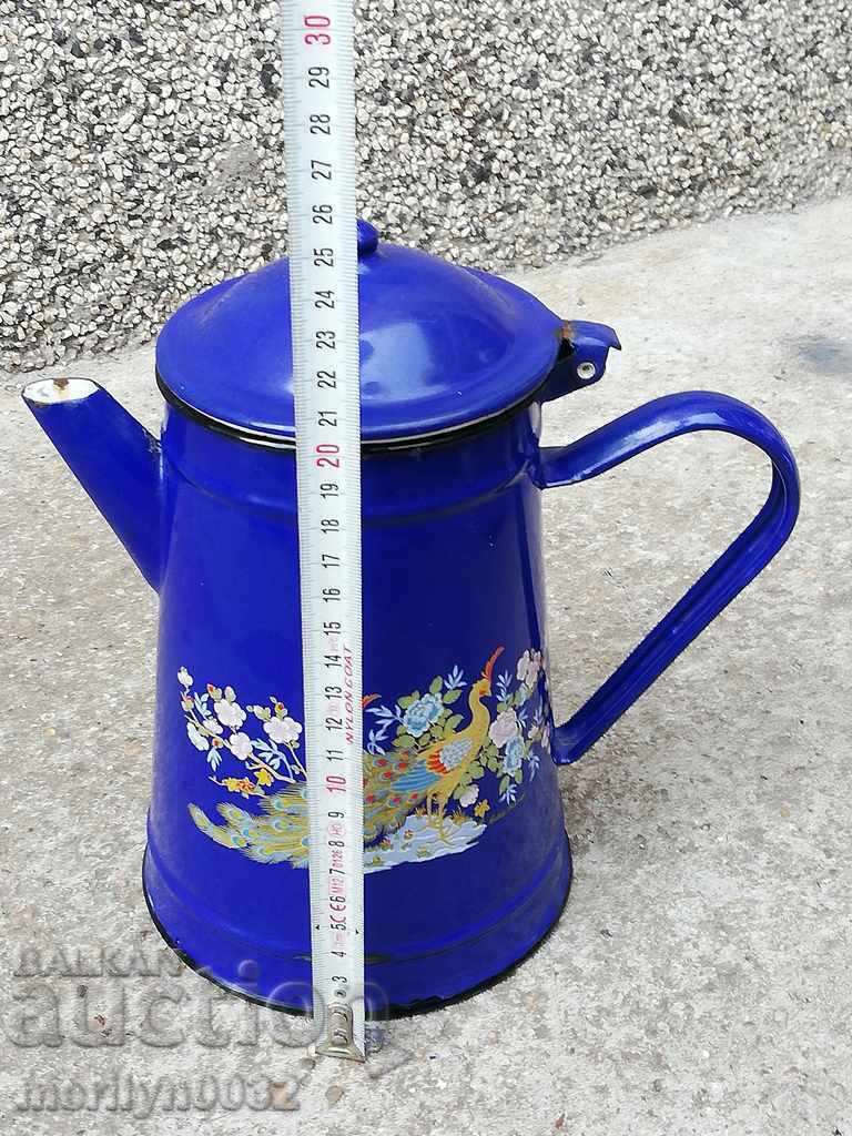 Delivery of Enamelled teapot made of salt container with enamel jade jug Delivery of Enamelled teapot made of salt container with enamel jade jug