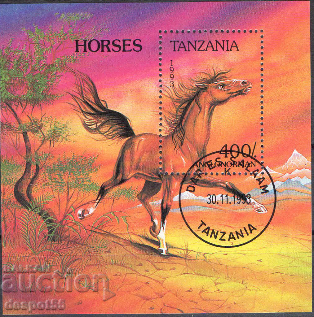 1993. Tanzania. Horses. Block.