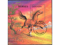 1993. Tanzania. Horses. Block.