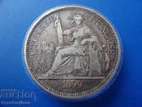 France - Indochina Thaler 1899 Paris Silver Very Rare