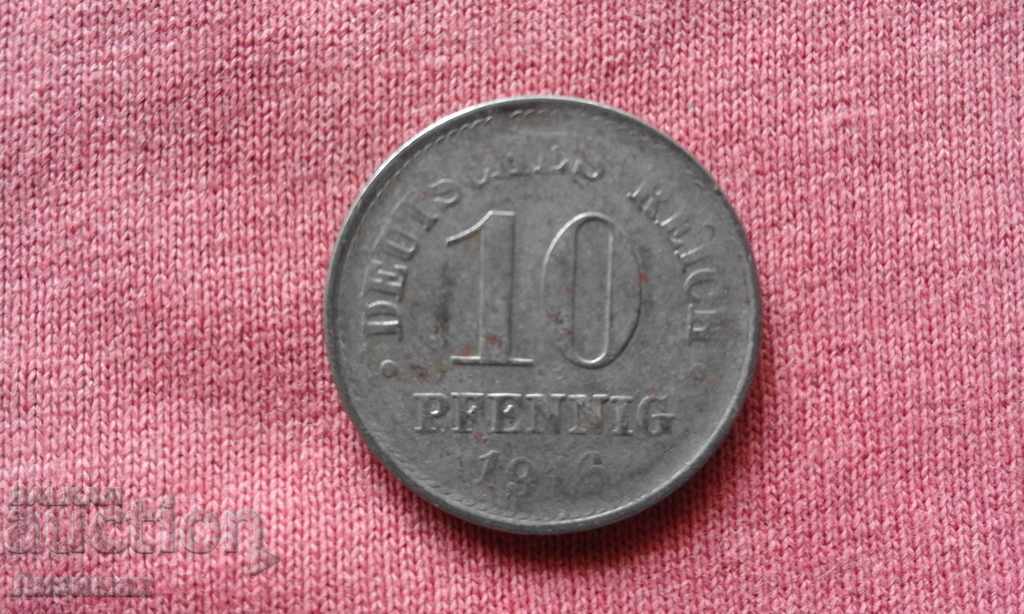 10 пфенинга 1916  г. Германия