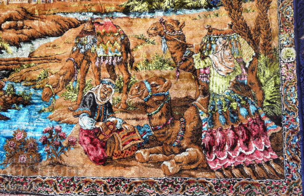 Auction  Old plush carpet behind the wall