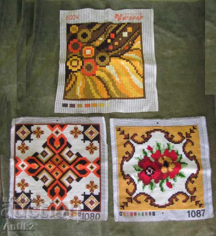 Old Hand Embroidery Pillows 3 Pieces