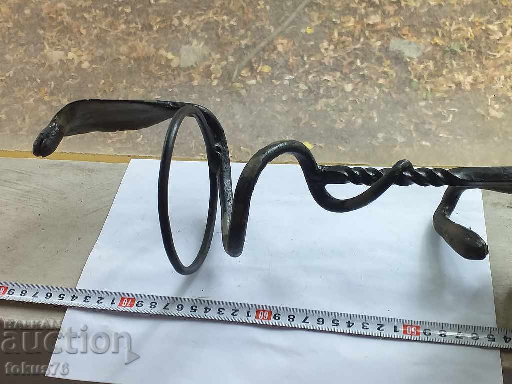 OLD WROUGHT IRON TORTOISE SNAKE STAND - 5