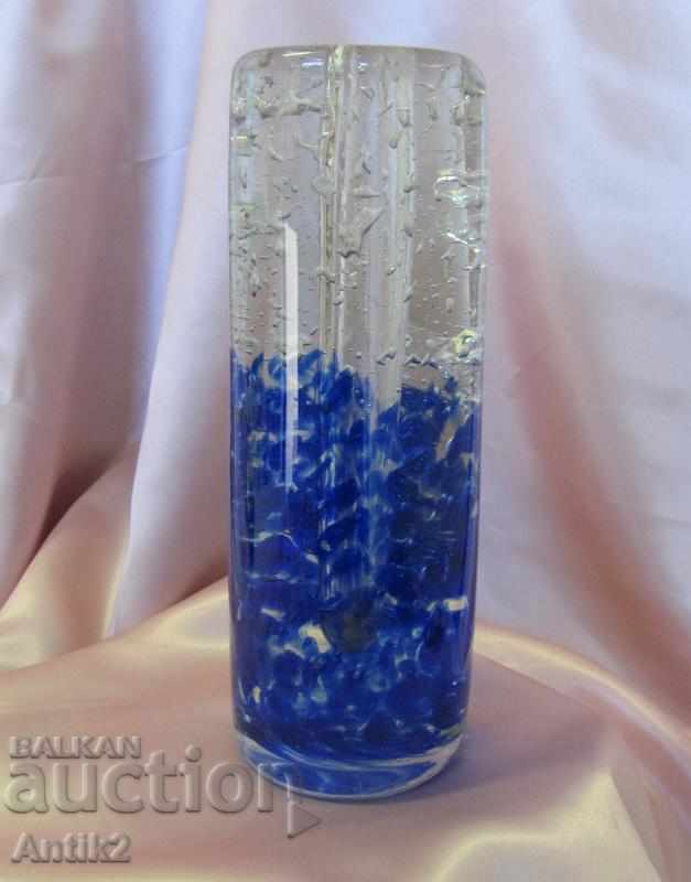 Vază de cristal din sticlă veche făcută manual