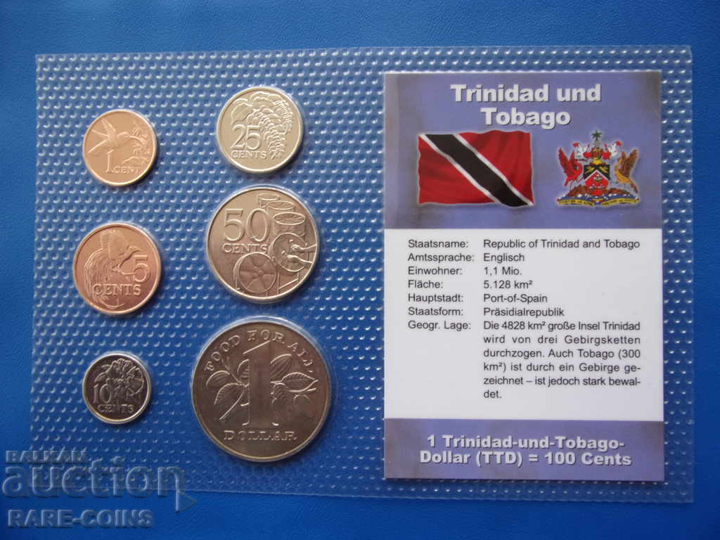 RS (1) Σετ Τρινιντάντ και Τομπάγκο 6 Κέρματα με πιστοποιητικό