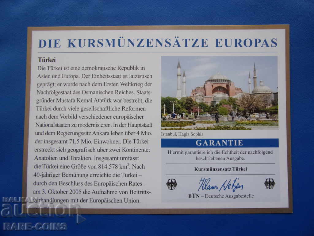 Auction  RS (1) Turkey Set 6 Certificate coins