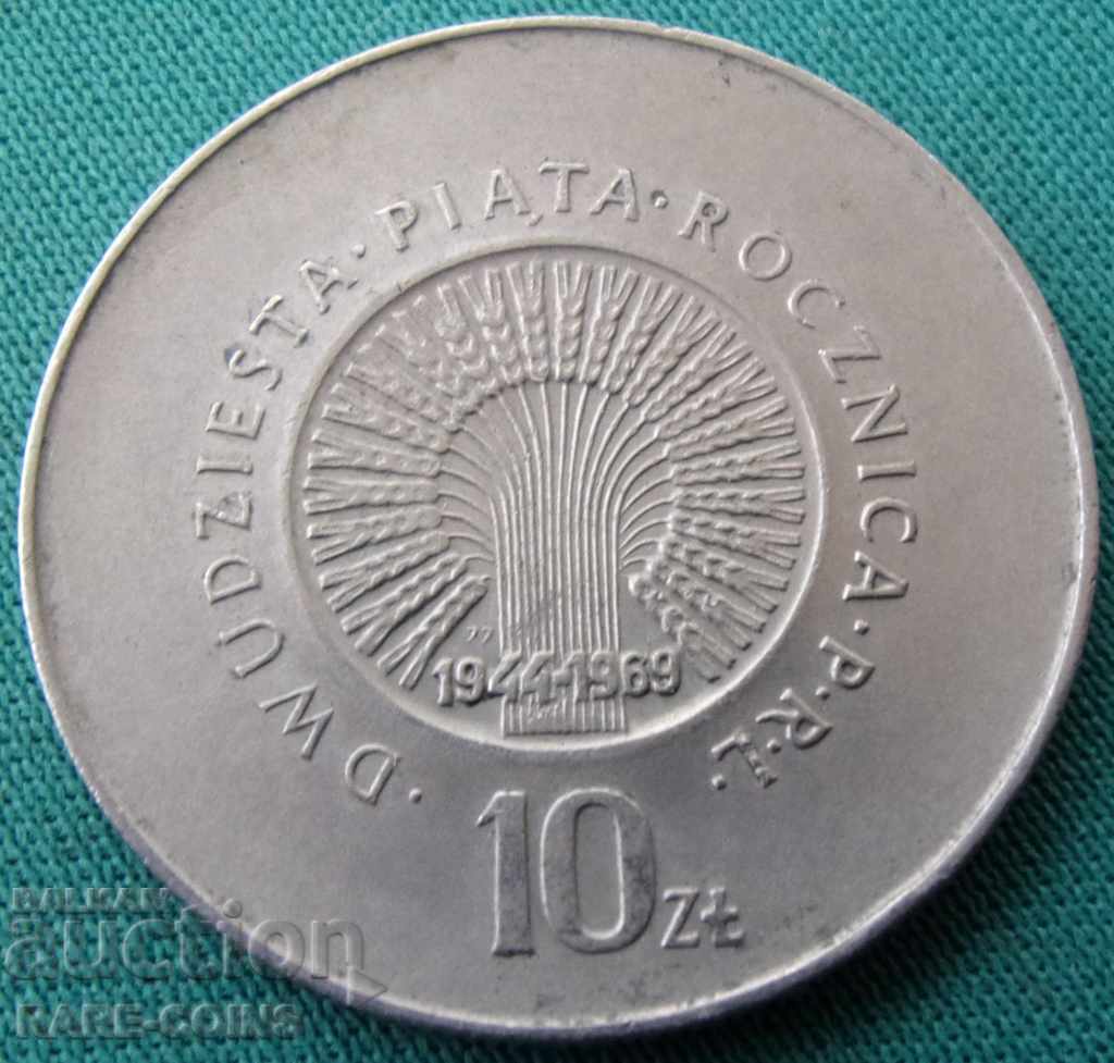 RS (3)    Полша 10 Злоти 1969 UNC