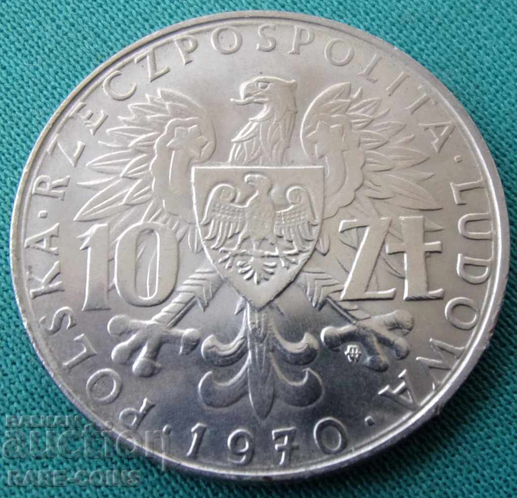 RS (3) Poland 10 Zloty 1970 UNC