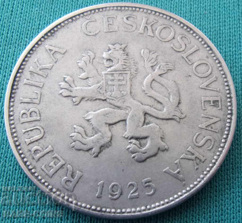 RS (4) Czechoslovakia 5 Crowns 1925 Silver