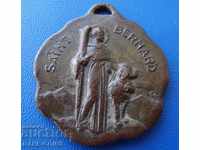 RS (6)  Изключително Рядък Медал Сан Бернард XIX век