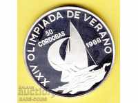 RS (7) Νικαράγουα 50 Κόρδοβα 1988 PROOF UNC Silver