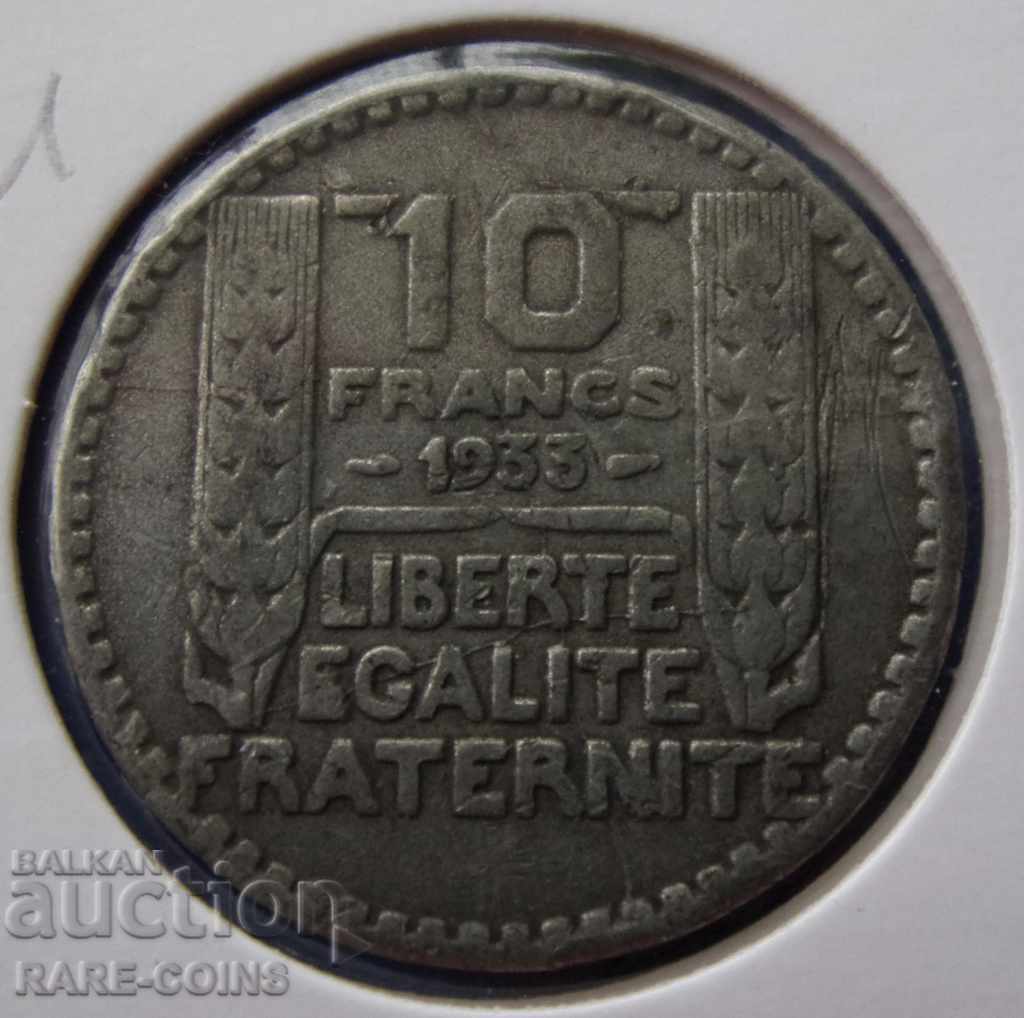 RS (9) France 10 Franc 1933 Turin Silver