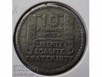 RS (9) France 10 Franc 1933 Turin Silver