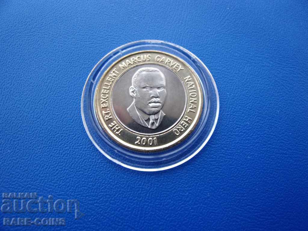 RS (15) Jamaica Bimetal $ 20 2001 UNC