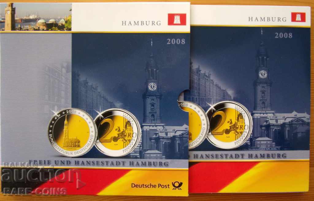 RS(15)  Хамбург 2 Евро + Пощенски Марки Сет 2008