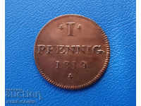 RS (16) Germany-Frankfurt-1 Pfennig 1819 A.BZC Rare