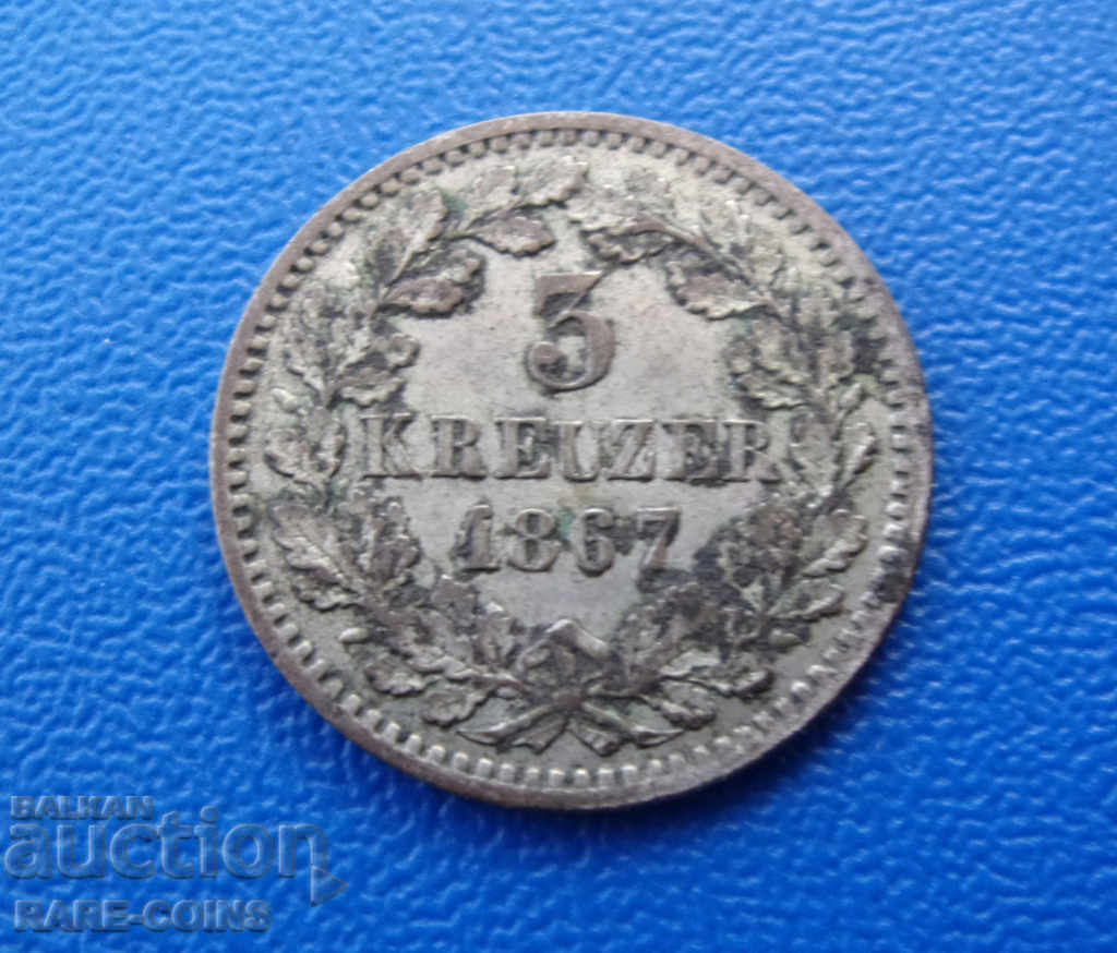 RS (16) Germania-Baden-3 Kreuzer 1867. UNC Rare cu preț € 12.78 | 25.00 BGN