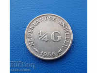 RS (17) Netherlands Antilles ¼ Goulden 1956 Silver Rare