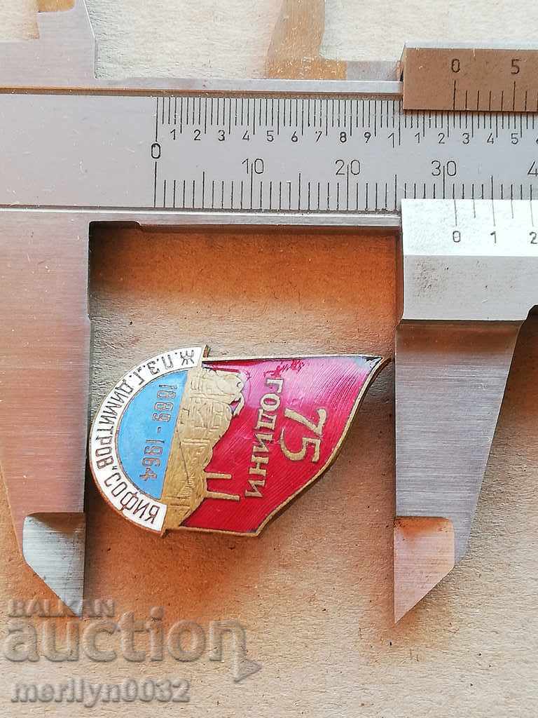 75th Anniversary Badge Railway Station G. Dimitrov Sofia Medal Badge - 5