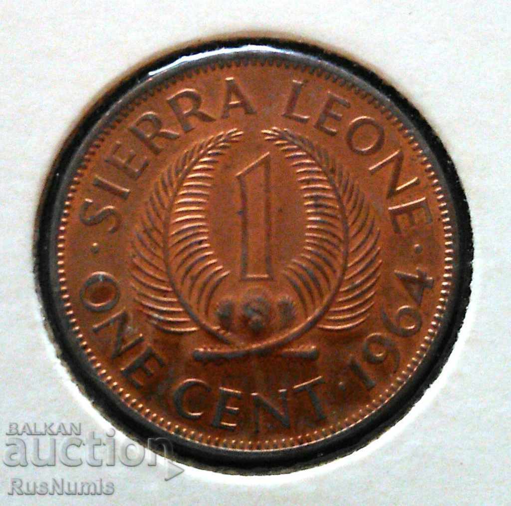 Σιέρρα Λεόνε. 1 σεντ 1964 UNC.