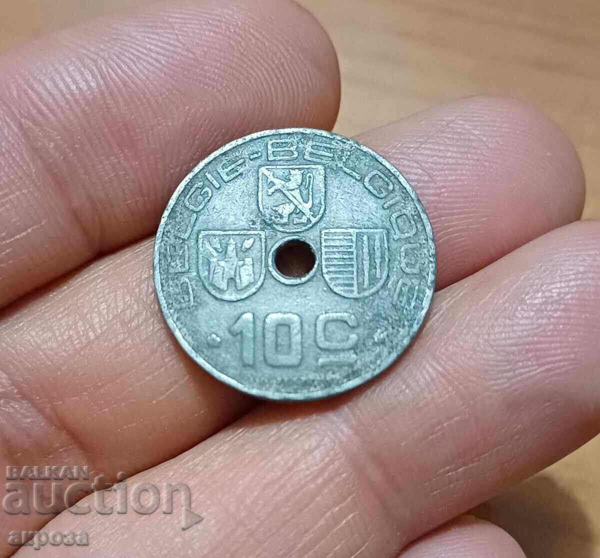 10 цента Белгия 1944 - цинк с цена € 0.50 | 0.98 лв.