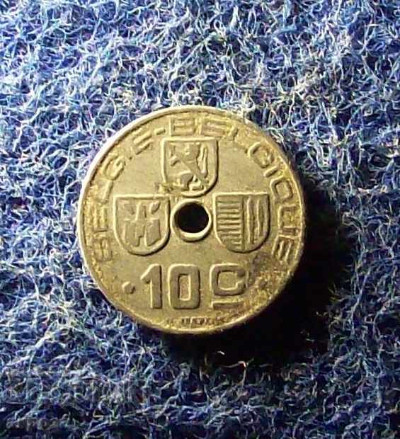 10 cents Belgium 1944 - zinc