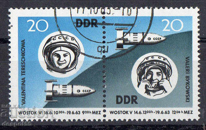 1963. ГДР. Космос - "Восток V" и VI.