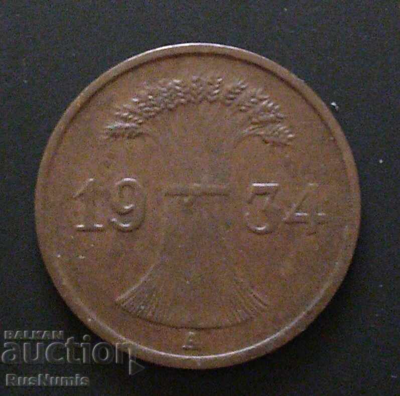 Germany. Weimar. 1 pfenig 1934 A. with price 1.20 BGN | € 0.61 Germany. Weimar. 1 pfenig 1934 A. with price 1.20 BGN | € 0.61