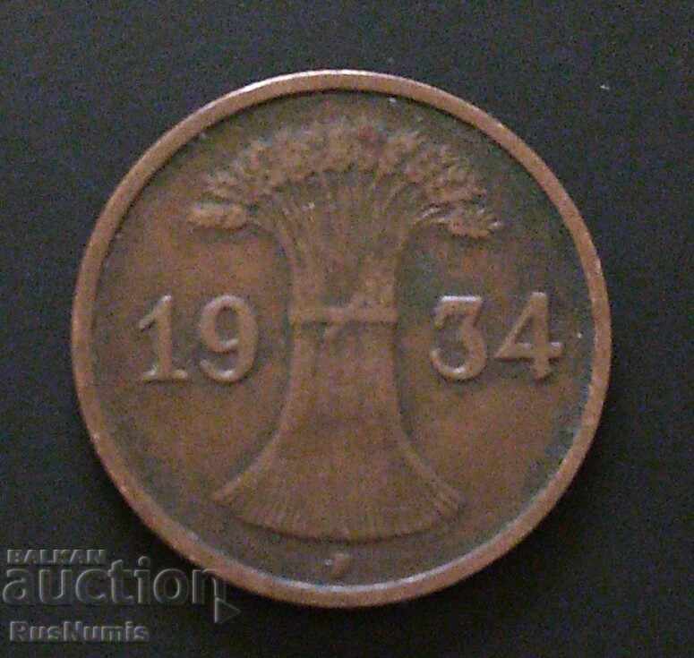 Germany. Weimar. 1 pfenig 1934 F. with price 1.30 BGN | € 0.66 Germany. Weimar. 1 pfenig 1934 F. with price 1.30 BGN | € 0.66