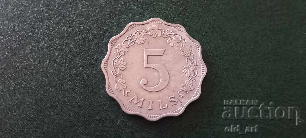 Coin - Malta, 5 mils 1972 Coin - Malta, 5 mils 1972