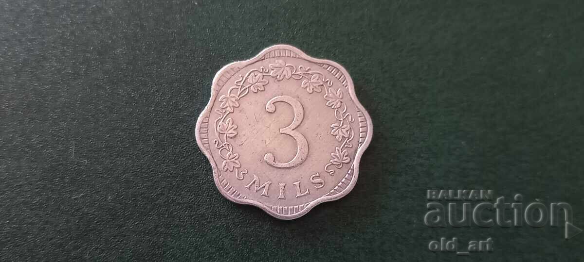 Coin - Malta, 3 mils 1972 Coin - Malta, 3 mils 1972