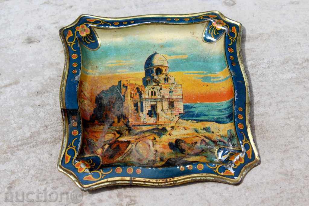 . 19 CENTURY METAL LITHOGRAPHY JERUSALEM HADJIYA ASHTRAY? - 5 . 19 CENTURY METAL LITHOGRAPHY JERUSALEM HADJIYA ASHTRAY? - 5