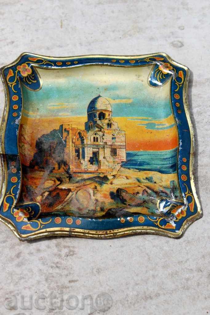 . 19 CENTURY METAL LITHOGRAPHY JERUSALEM HADJIYA ASHTRAY? - 6 . 19 CENTURY METAL LITHOGRAPHY JERUSALEM HADJIYA ASHTRAY? - 6