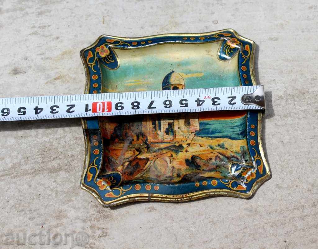 . 19 CENTURY METAL LITHOGRAPHY JERUSALEM HADJIYA ASHTRAY? - 7 . 19 CENTURY METAL LITHOGRAPHY JERUSALEM HADJIYA ASHTRAY? - 7