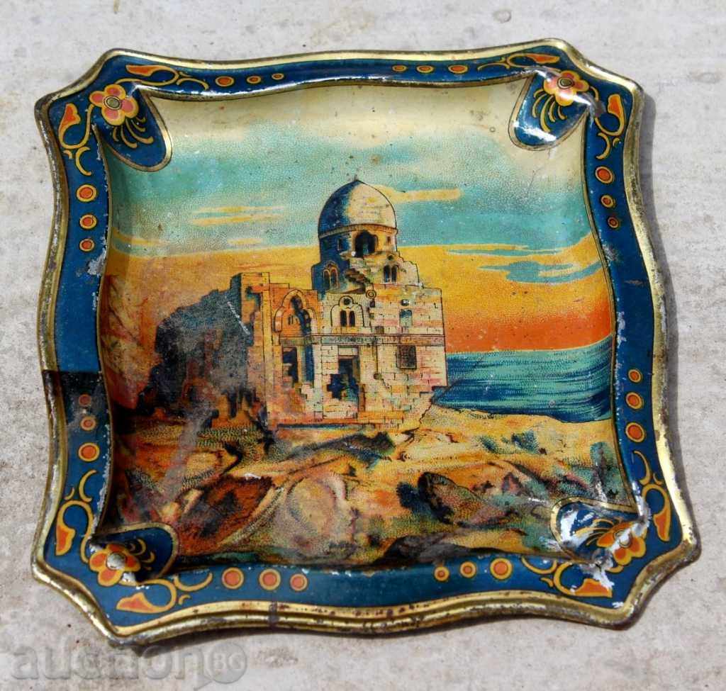 . 19 CENTURY METAL LITHOGRAPHY JERUSALEM HADJIYA ASHTRAY? . 19 CENTURY METAL LITHOGRAPHY JERUSALEM HADJIYA ASHTRAY?