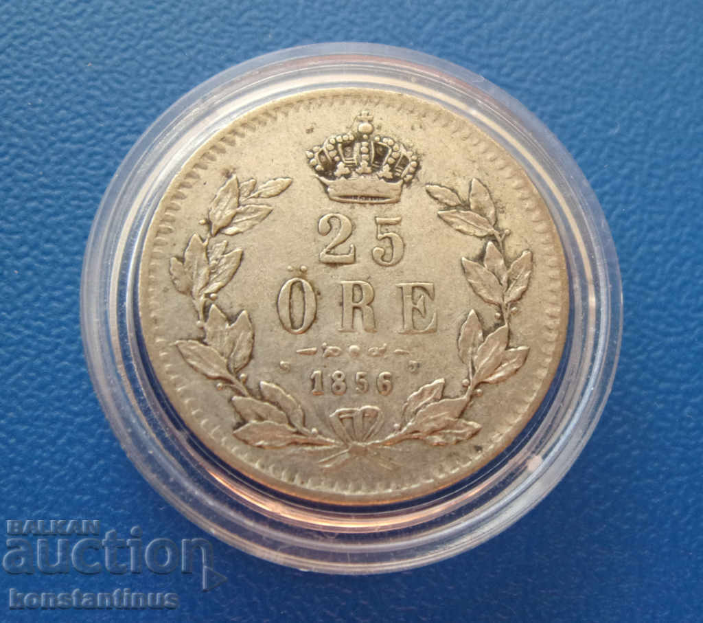 Suedia 25 Mine 1856 Argint Foarte rar cu preț € 20.45 | 40.00 BGN