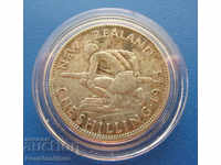 New Zealand 1 Shilling 1943 Silver Rare