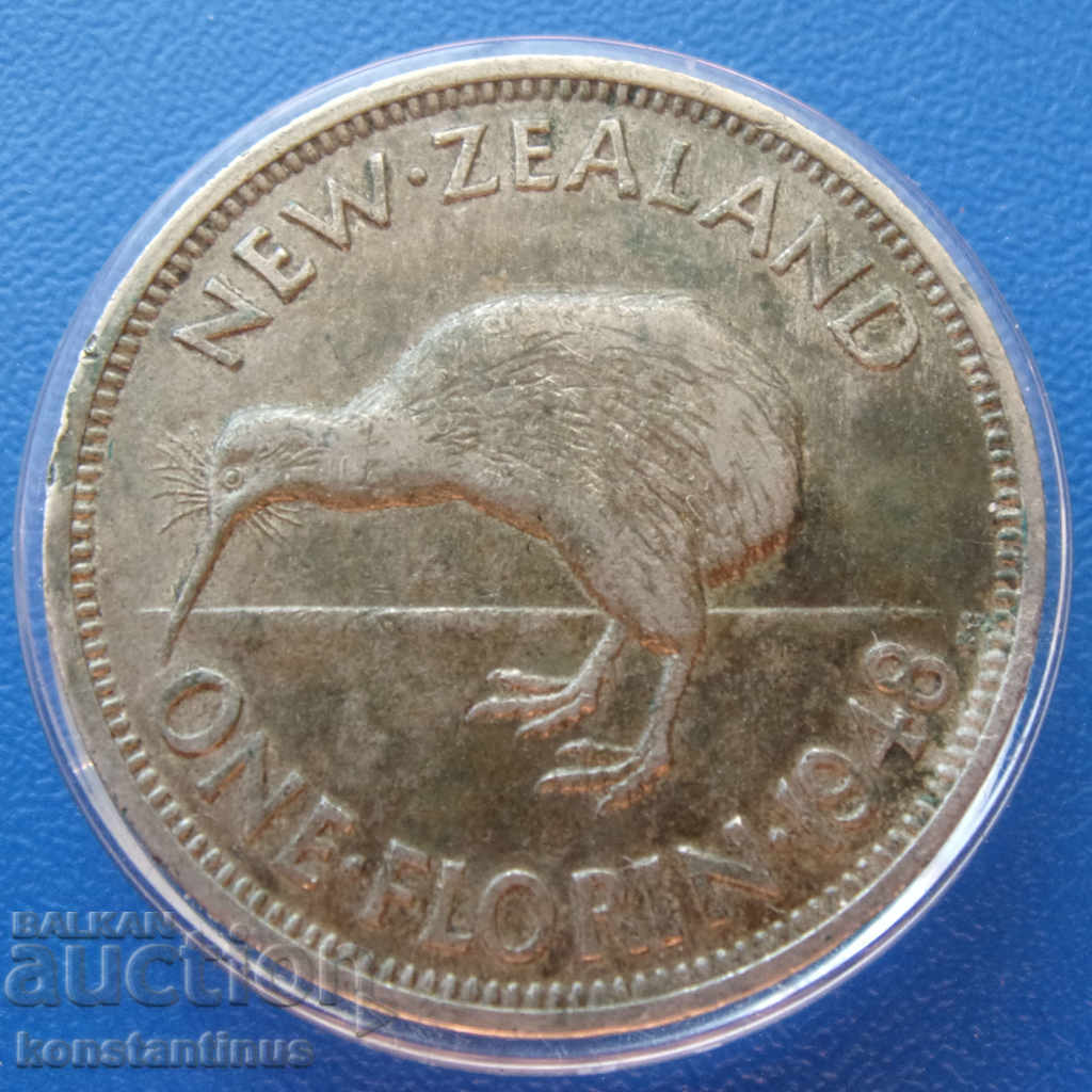 New Zealand 1 Florin 1948 Rare