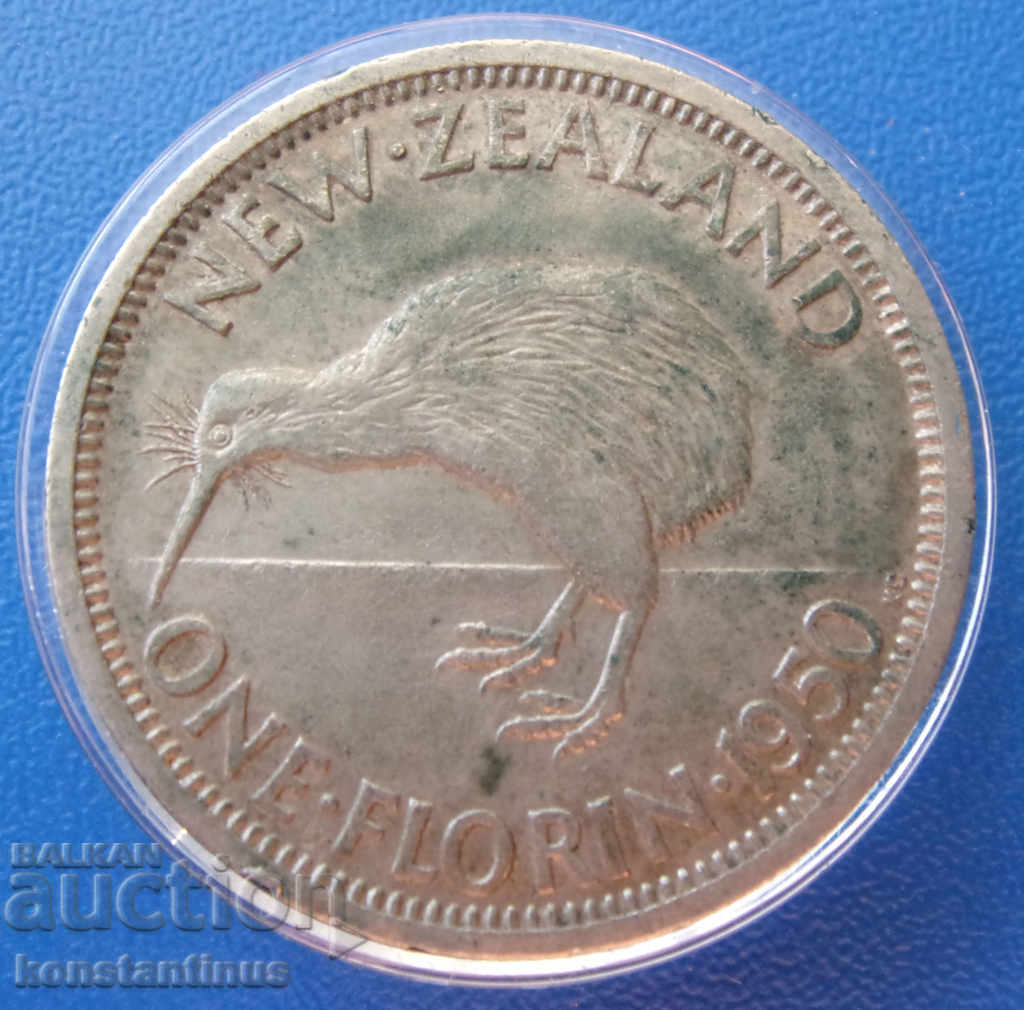 New Zealand 1 Florin 1950 Rare