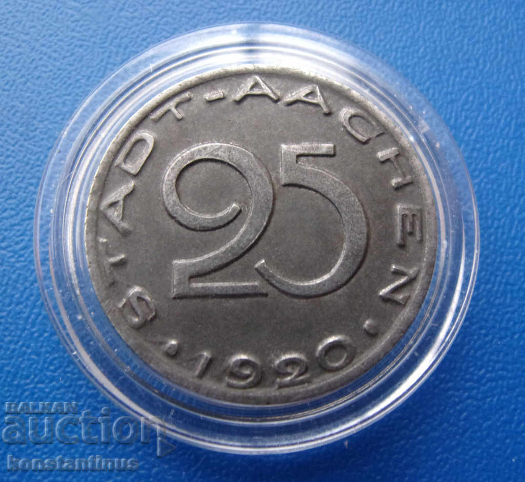 Aachen 25 Pfennig 1920 Rare cu preț € 5.11 | 9.99 BGN