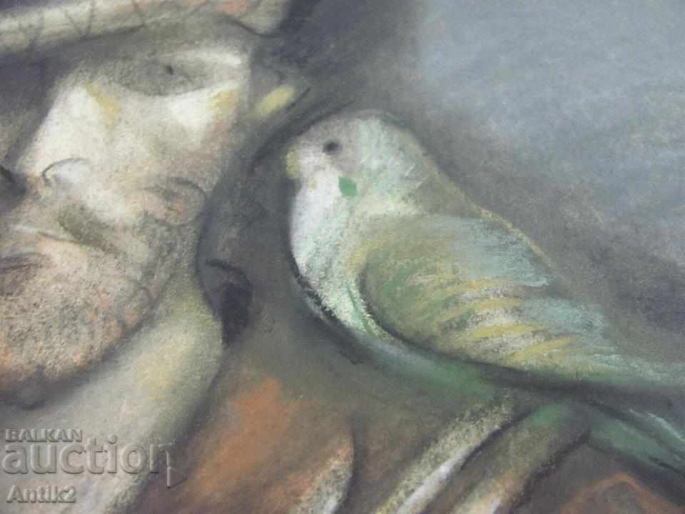 Auction Original Pastel and Mixed Media Painting on Cardboard Auction Original Pastel and Mixed Media Painting on Cardboard