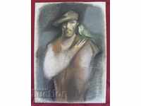 Original Pastel and Mixed Media Painting on Cardboard