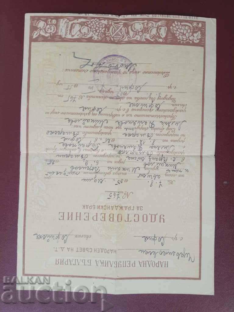 Certificat de căsătorie civilă Sofia