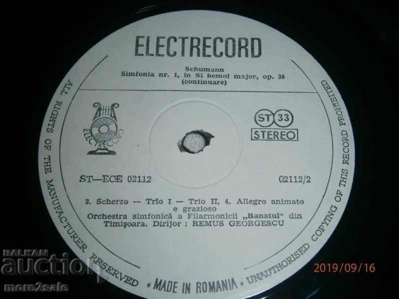 SHUMAN - SCUMANN - SYMPHONY N1 IN B - BIG SIZE - ROMANIA - 6