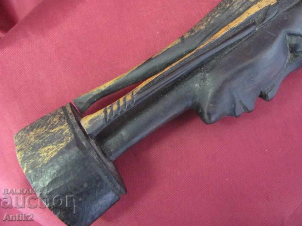 Old Original African Wooden Figure - Head of a woman - 5 Old Original African Wooden Figure - Head of a woman - 5