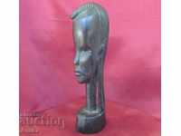 Figura de lemn originală din Africa veche - Capul unei femei